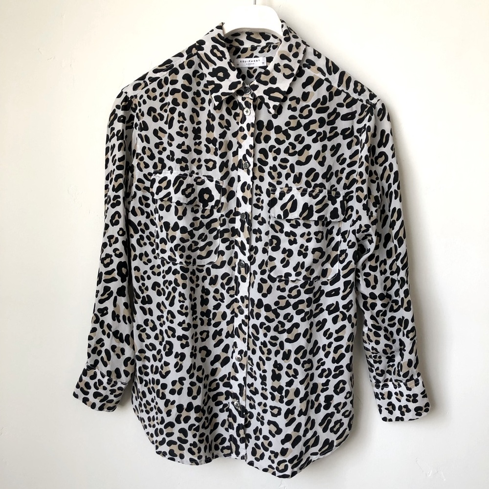 Equipment Size XS Leopard Print Blouse 100% Silk